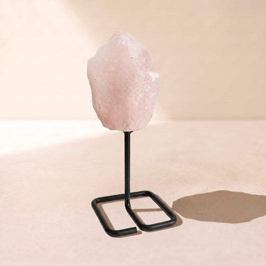 Rose Quartz on Metal Stand
